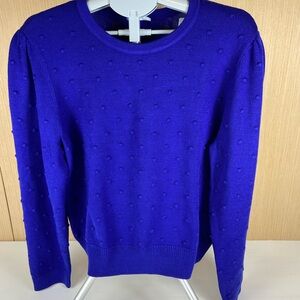 💝 Draper James Blue Swiss Dot Textured Knit Sweater XXL NWT